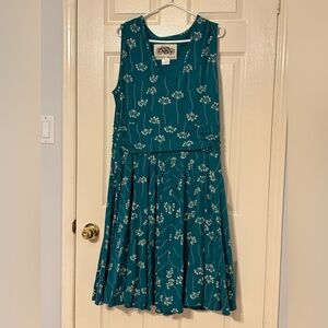 Floral Teal Sleeveless Dress